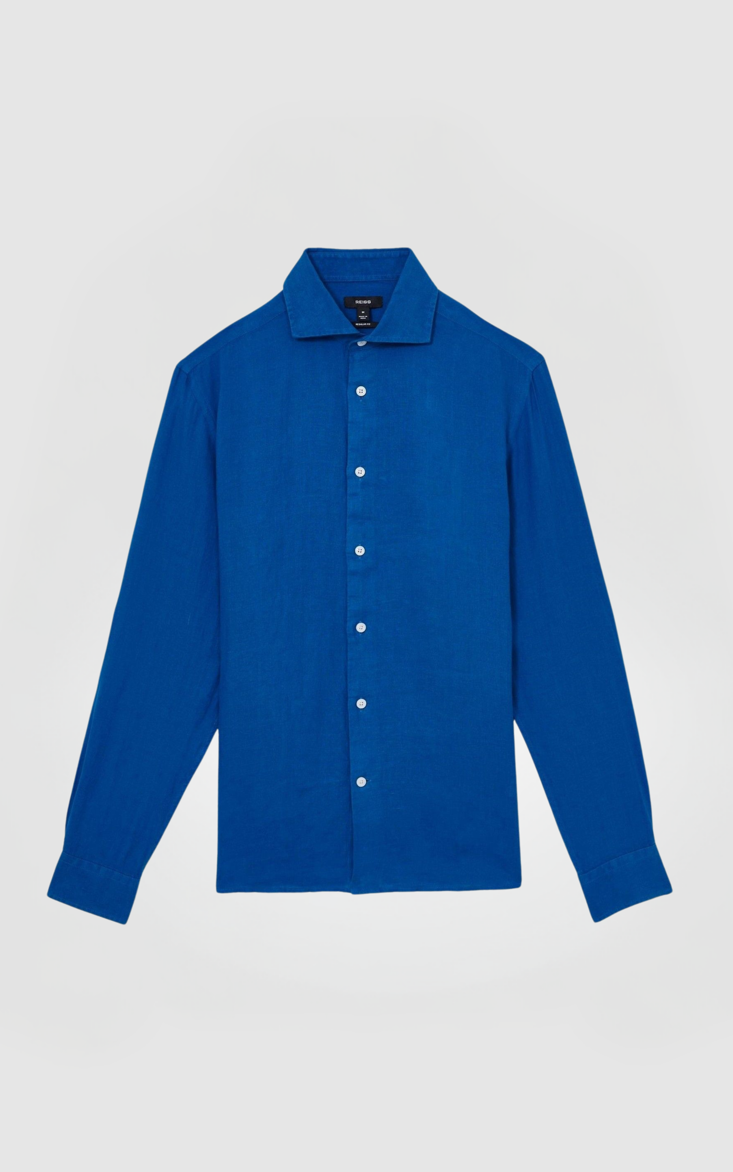 Linen Button-Through Shirt in Dark Brown