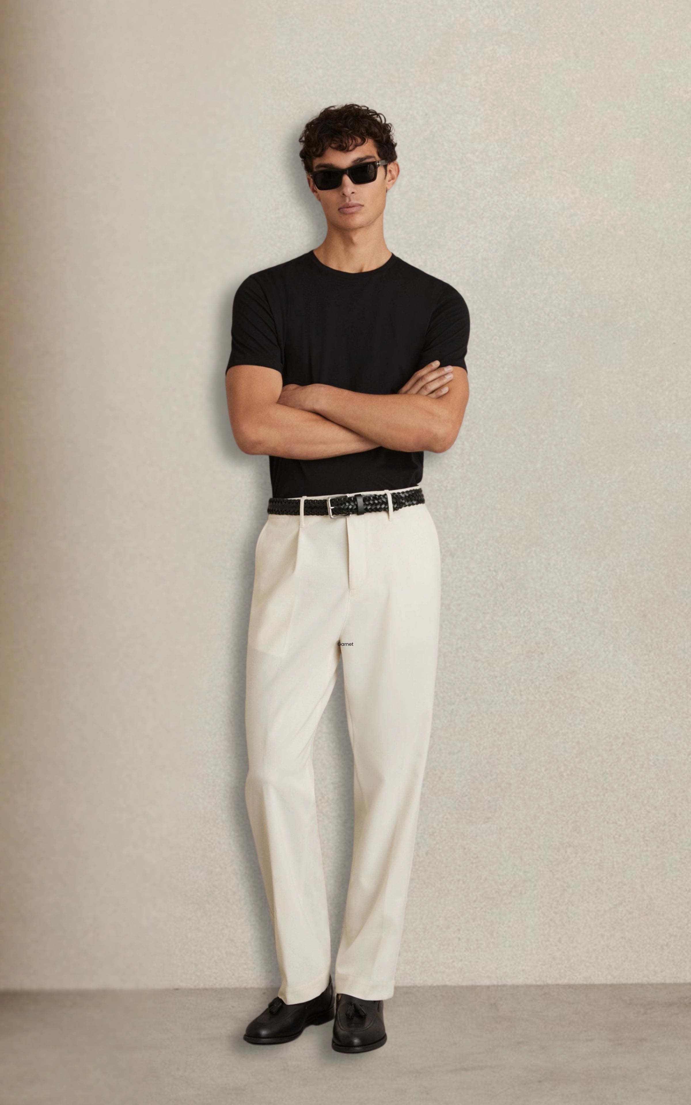 Garnet Straight-Leg Trousers in Off White