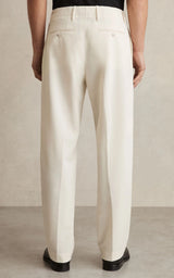 Garnet Straight-Leg Trousers in Off White
